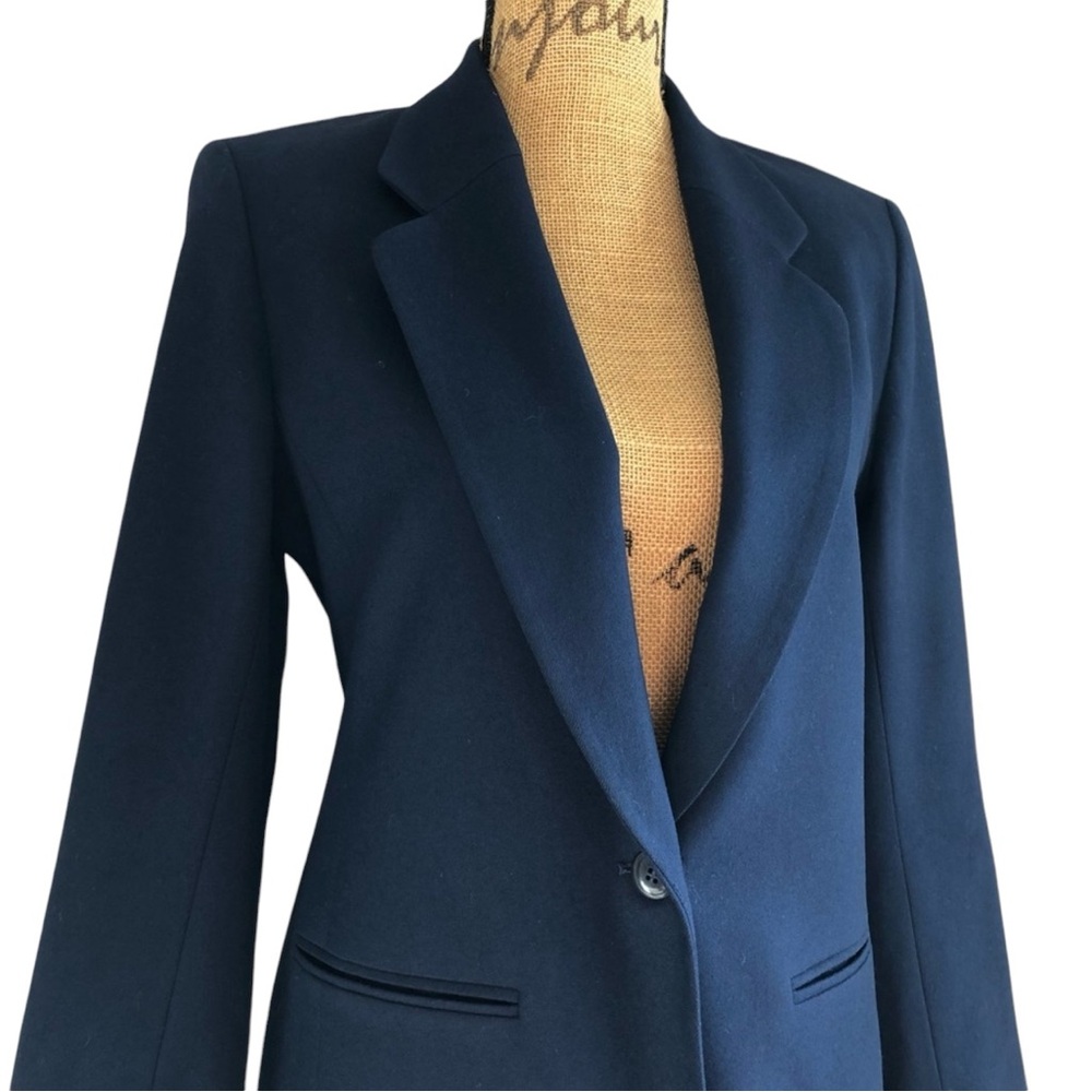 Pendleton Vintage Petite Dark Navy Wool Button Blazer Preppy Nautical Jacket 6P - Picture 7 of 9
